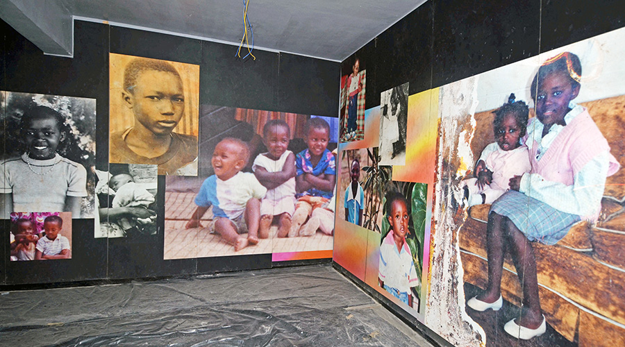 Pictures of some of the children killed in 1994 Genocide against the Tutsi at Murambi Genocide Memorial in Nyamagabe District. 
