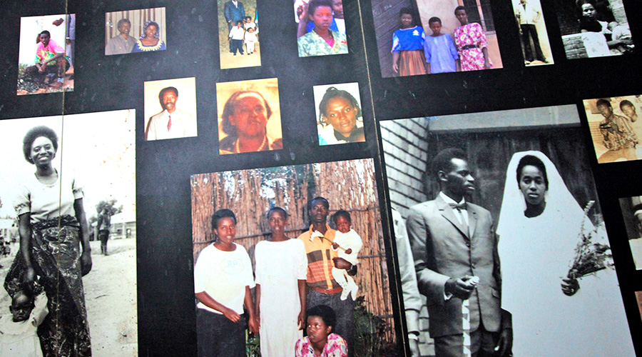 Pictures of the victims of 1994 Genocide Against the Tutsi archived inside Murambi Genocide Memorial in Nyamagabe District. 