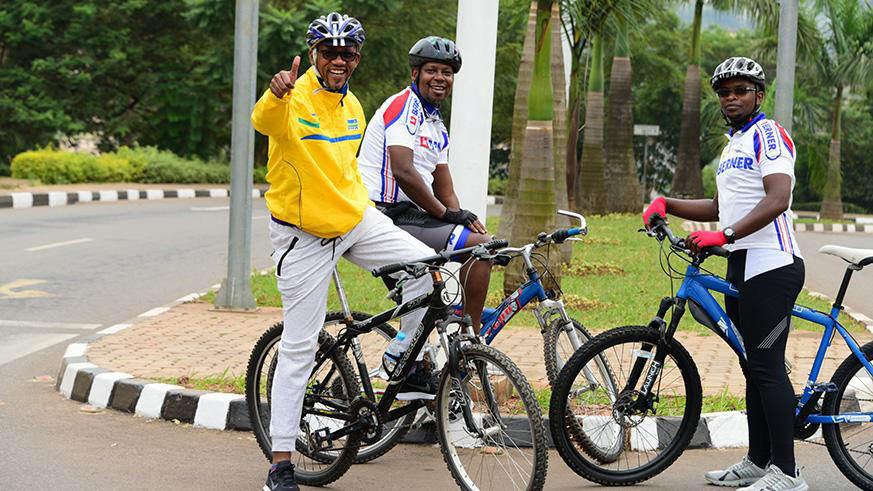 Participants during previous car-free day exercises in Kigali. Itu2019s important to carry out moderate exercises at least three  times a week, experts say. 