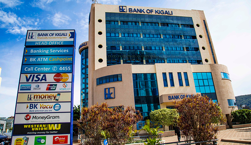 Bank of Kigali head office. The bank has initiated what it calls  'Turikumwe Special Loan' to help its customers deal with economic challenges caused by the COVID-19 pandemic. / Photo: File.