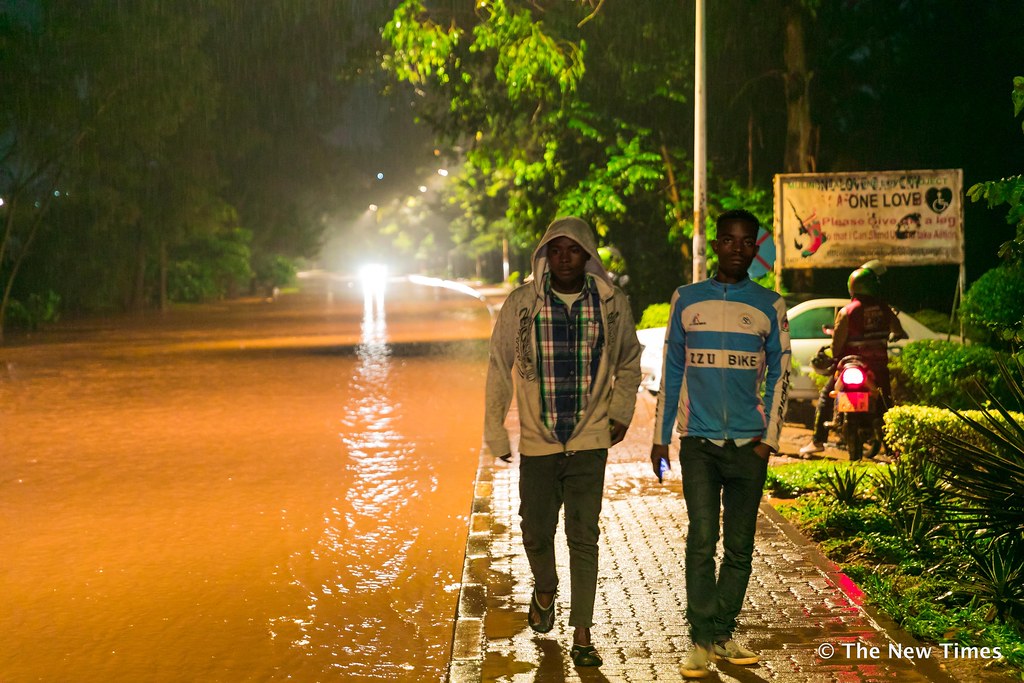A flooded road in Kigali in December. Heavy rains across the country have destroyed property and killed people. 