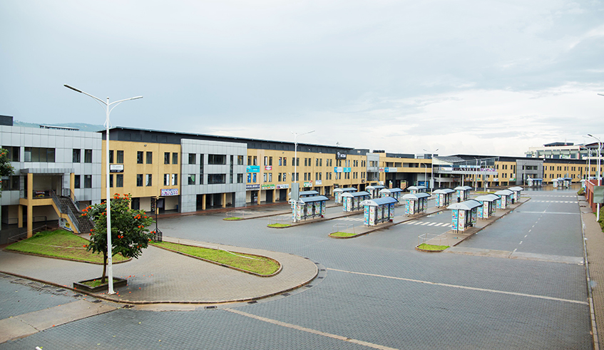 A  deserted Kigali downtown bus park during the current COVID-19 lockdown. Businesses are bracing for a new normal once the lockdown has been lifted. / Dan Nsengiyumva.
