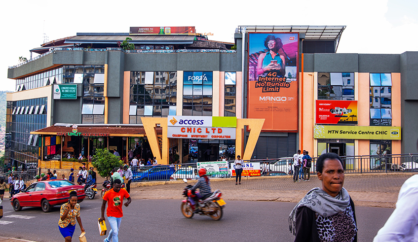 CHIC commercial building in Kigaliu2019s Central Business District before the lockdown. The great majority of businesses are already struggling to pay their rent bills, as a result of the current Novel Coronavirus lockdown. / Photo: Dan Nsengiyumva.
