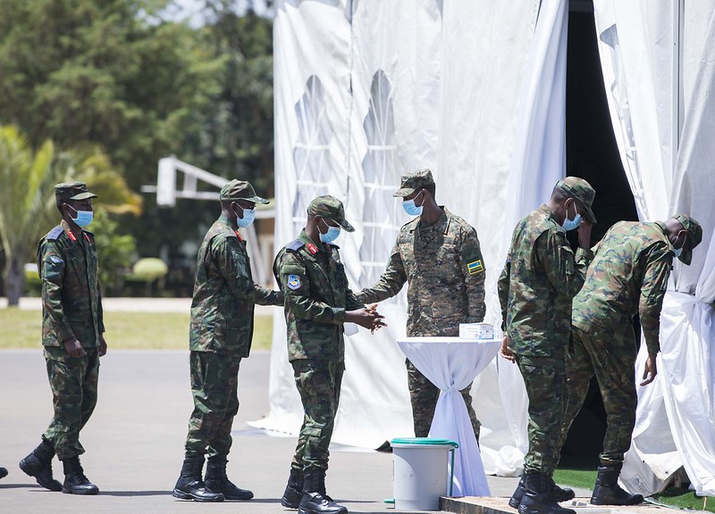 President Kagame arrives at the Rwanda Military Academy in Gako for a periodic meeting of the Rwanda Defense Forces (RDF) Command Council. / Village Urugwiro