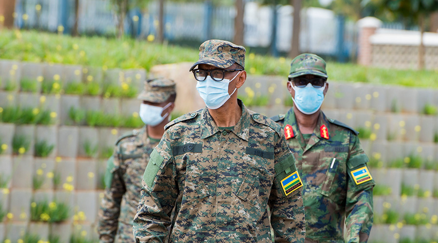 President Kagame arrives at the Rwanda Military Academy in Gako for a periodic meeting of the Rwanda Defense Forces (RDF) Command Council. / Village Urugwiro