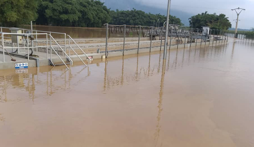 Kigali City's water treatment plant at Nyabarongo River is among the most affected water treatment plans due to heavy rains in some days ago. / Courtesy
