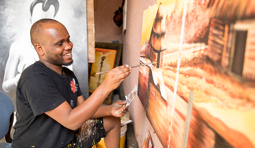 Onesime Sezerano does what he does best at his home in Kagugu. / Photos by Olivier Mugwiza.