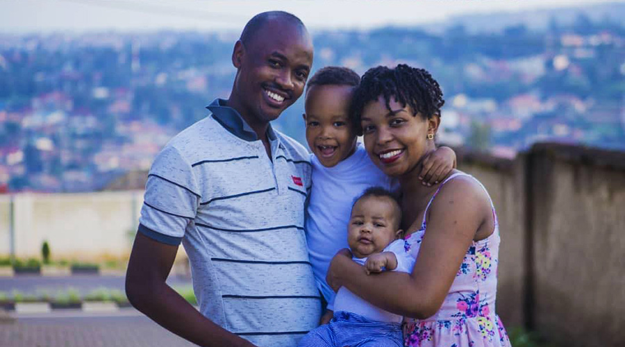 A Kigali couple with their children. Families have been urged to play an active role in dealing with far-reaching implications of COVID-19 pandemic on society. 