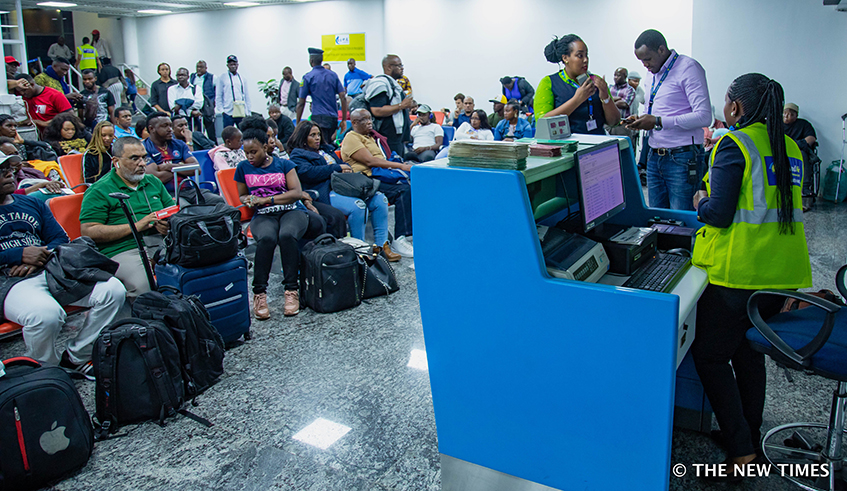 Passengers in a departure lounge at Kigali International Airport on June 18, 2019. / File