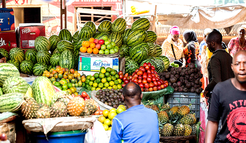 Fruits vendors in Kimironko Market.In late 2019, food prices went up across the country raising concern among retailers and consumers with some afraid that the trend could persist further. / Dan Nsengiyumva.