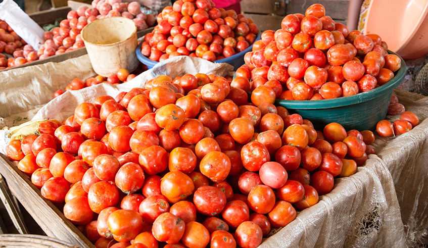 Due to Covid 19 , price per Kilogramme of tree tomatoes dropped from Rwf600 to Rwf300 because hotels, restaurants, and others were not operating as usual. / File