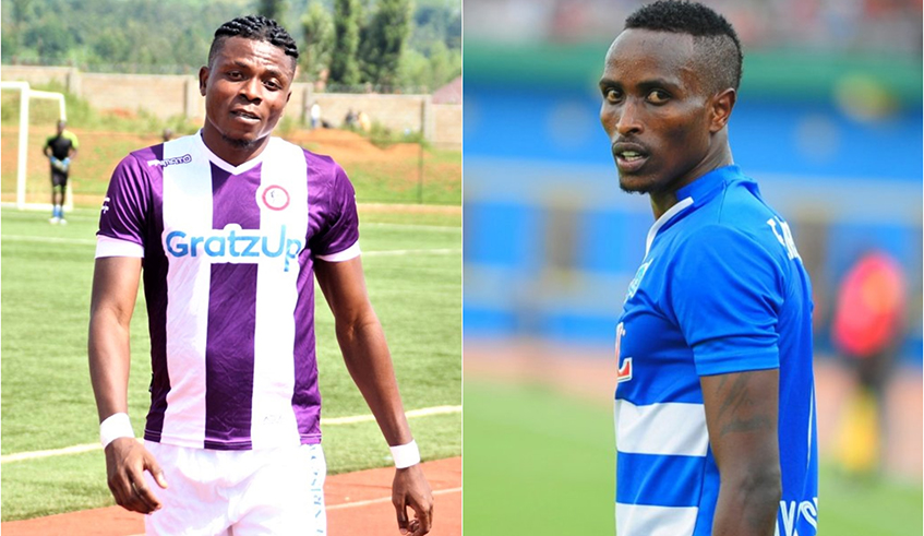 Nigerian striker Samson Babua (L) and former Rayon Sports left-back Eric Irambona joined SC Kiyovu last week on one-year and two-year deals, respectively. / File photo.