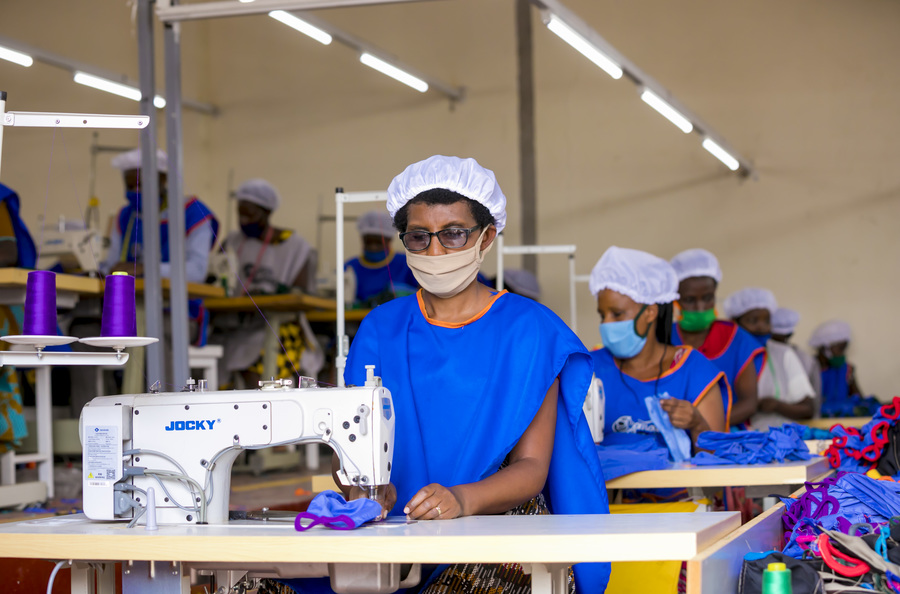 A woman at work at Weya Creations Garment Factory in Kigali. Through its â€˜Open Calls Programmeâ€™, the National Industrial Research and Development Agency (NIRDA) is helping garment manufacturers to upgrade their equipment. / Photo: Courtesy