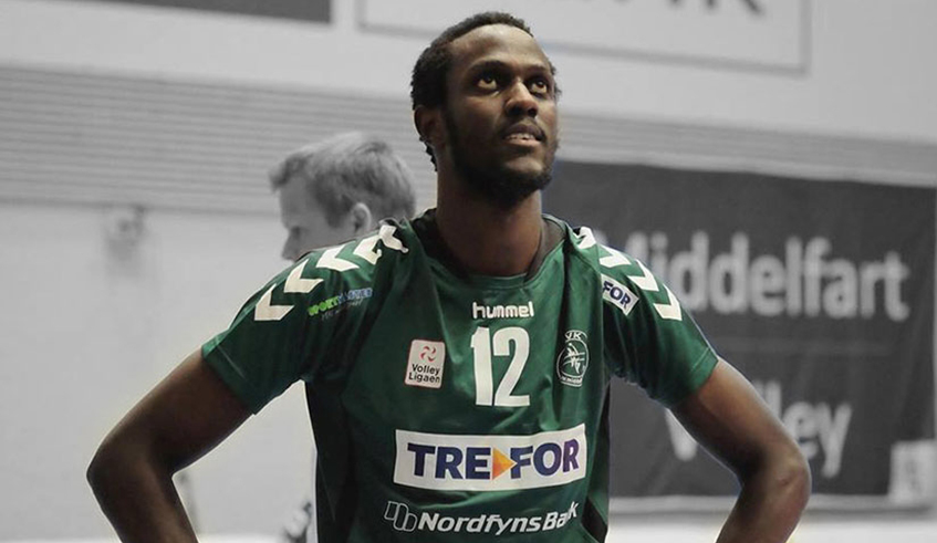 Nelson Murangwa, a star opposite attacker in domestic volleyball, joined UTB on a three-year deal from rivals Gisagara at the end of last season. / File photo.