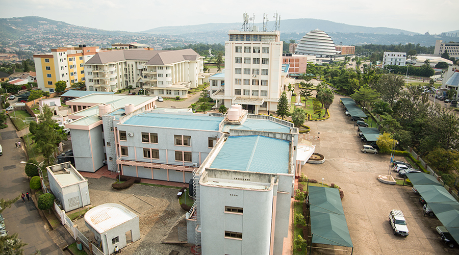 Aerial view of former MINIJUST buildings to get a facelift with green technologies. 