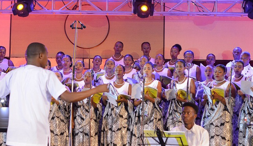 Christus Regnat choir at a past church service in Kigali. / Courtesy