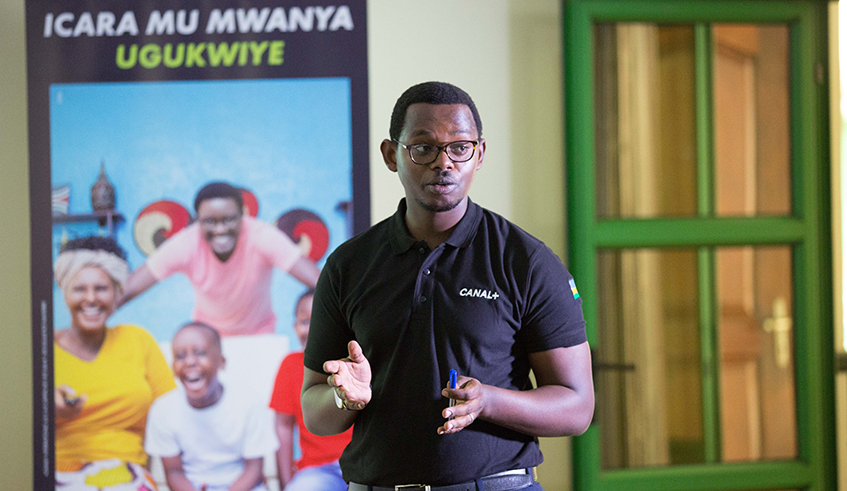 Alain Tuyishime, the Sales Director of Canal+ at Tele 10 Group. / Dan Nsengiyumva