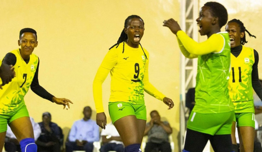 Yvette Cyuzuzo Igihozo (#9), skipper of champions UTB, previously played for APR and Ruhango in the women's national volleyball league. / File photo.