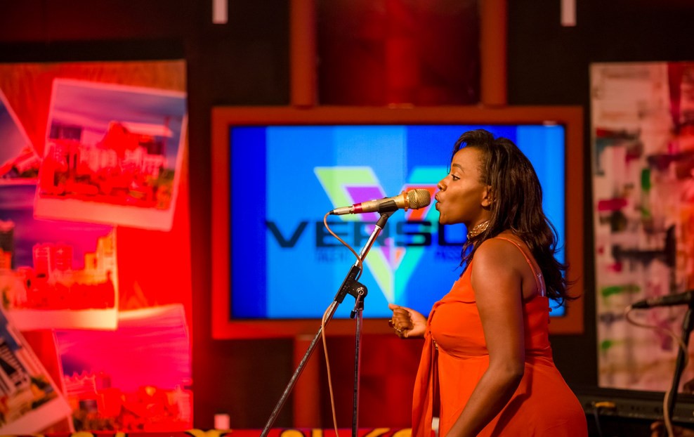 Gospel singer Tonzi performs during the award ceremony of the Muzika Nyarwanda Ipande (MNI) in Kigali over the weekend. / Courtesy