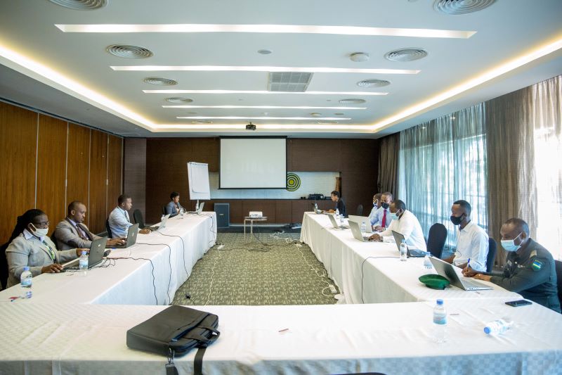 Some of the shareholders of Crystal Telcom follow the virtual Annual General Meeting from Ubumwe Grande Hotel in Kigali on June 29, 2020. Dan Nsengiyumva