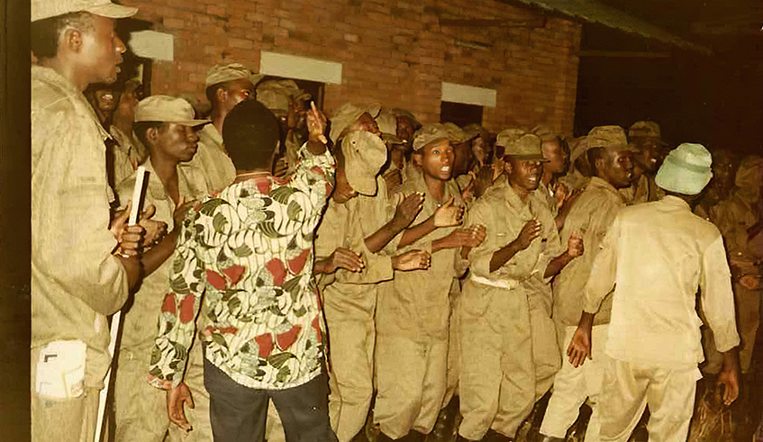 RPA soldiers during a morale boosting session in early 1990s. / Photo: Courtesy.