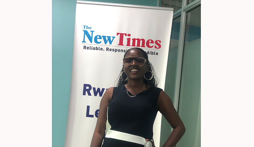 Zambia-based Rwandan singer Grace DaQueen during her visit to The New Times offices in Kigali. / Gad Nshimiye.