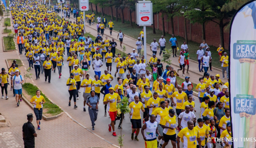 Thousands of athletes, professionals and amateurs, take part in the Kigali International Peace Marathon every year. / File photo.