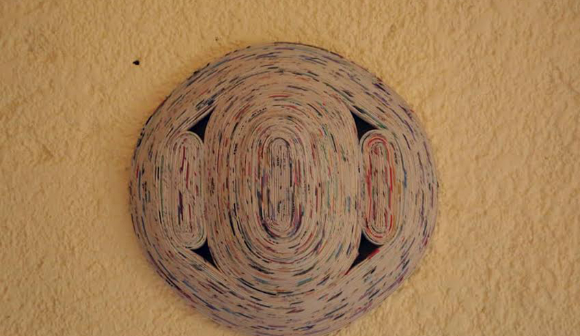 Some of the objects made from recycled paper.