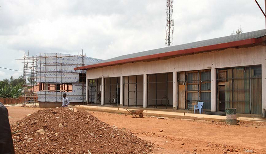 One of the blocs for the proposed Hospitality Management Institute under construction in Remera in 2019. / Photo: C. Bahizi.