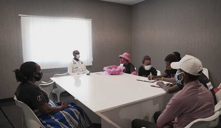 Dr  Rubagumya (c) welcomed the initiative as one that will deal with the social and mental issues faced by breast cancer survivors. 