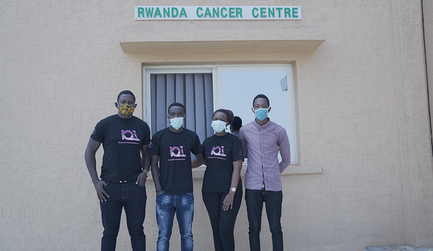 Some of the medical students who volunteer in the making of knitted knockers.