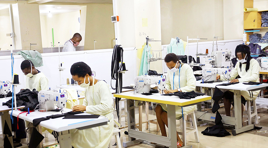 Workers at Apparel Manufacturing Group Ltd make facemasks in Kigali during the lockdown. According to a report by the United Nations Conference on Trade and Development (UNCTAD), FDIs in East Africa declined by nine per cent to $7.8 billion in 2019, from $9 billion in 2018. 