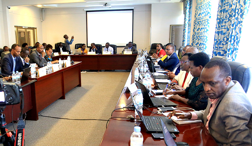 Members of the Lower Houseâ€™s Public Accounts Committee during a past hearing last year. At least 48 institutions are expected to shed light on the issues raised by the Auditor General in his 2019/2020 report. / Sam Ngendahimana.