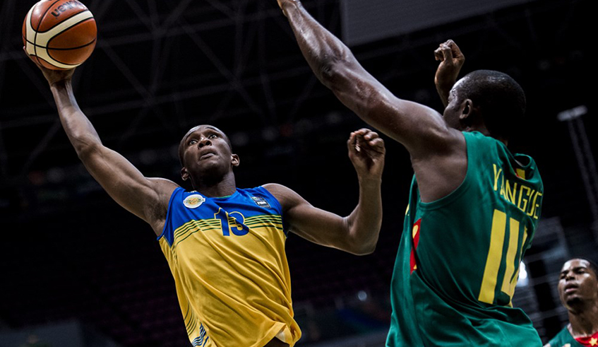 Elie Kaje (#13) during a past game against Cameroon in the qualifiers for the 2019 Fiba World Basketball Cup. / Fiba.