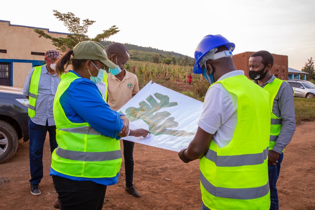 Agriculture and Animal Resources Minister, Dr. Gerardine Mukeshimana, visiting one of Gabiro Agribusiness Hub Project sites last month. / Courtesy photos