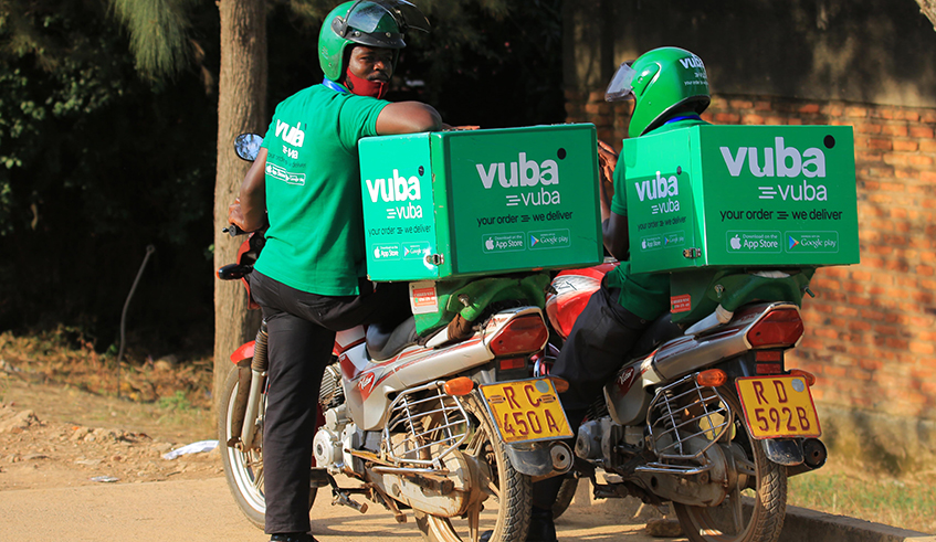 Vuba Vuba Ltd u2018s motor drivers who deliver  different items ordered online to their respective clients. During the lockdown this business helped many citizens. / Sam Ngendahimana.