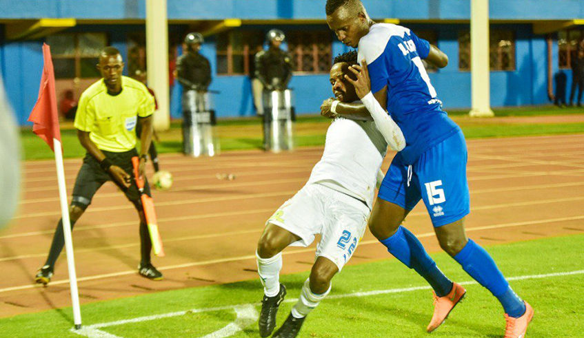 Faustin Usengimana (#15) was part of the Rayon Sports squad that reached the quarter-finals of the 2018 Caf Confederation Cup. / File photo.