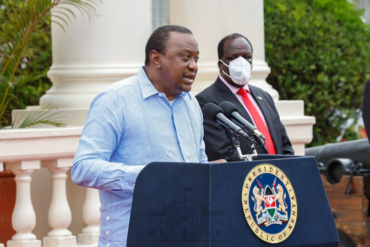 President Kenyatta addressing Kenyans on the new measures to contain Covid-19 on Monday July 27. Courtesy
