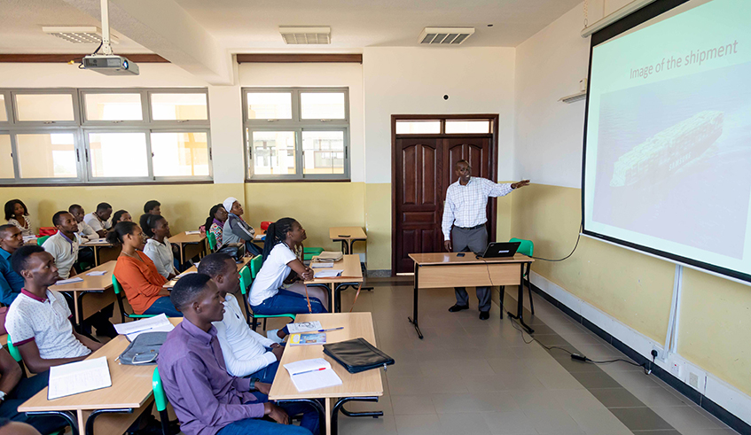 Students in class at University of Rwandau2019s School of Business and Economics Kigali Campus in January. / Photo: Craish Bahizi.