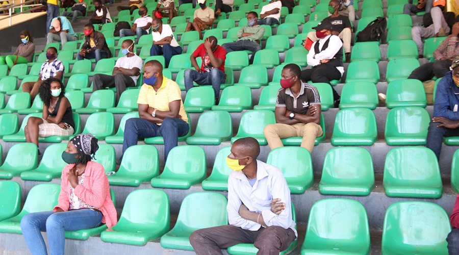 Some of the over 900 people that were apprehended violating curfew rules. / Courtesy