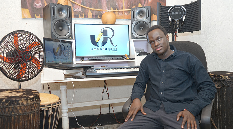 Tuyisengeu2019s Kimironko-based Umushanana studio specialises in recording traditional music. 