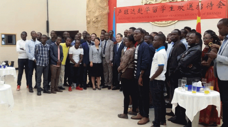About 200 Rwandan scholars who went to China to pursue further studies on different scholarships in 2019 during a ceremony at the Chinese embassy. | Photo: File