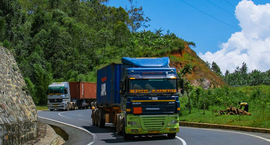 Cross border cargo trucks from Tanzania to Rwanda. Sam Ngendahimana. 