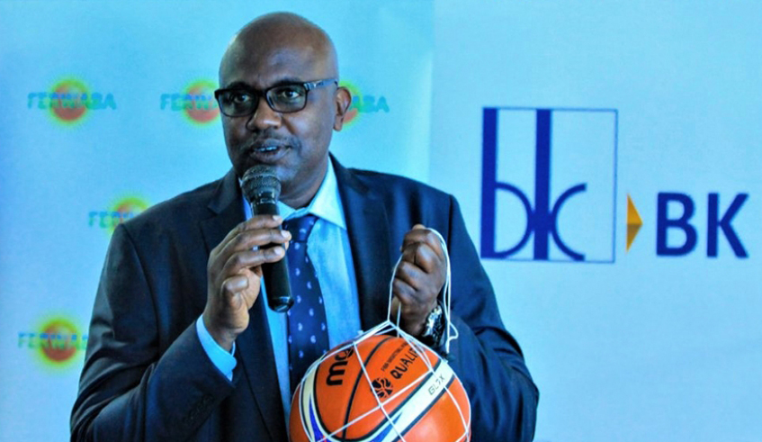 Desire Mugwiza, president  of the local basketball gov- erning body (Ferwaba), is  optimistic that Rwanda will  host a memorable Afrobas- ket 2021 tournament. / File.