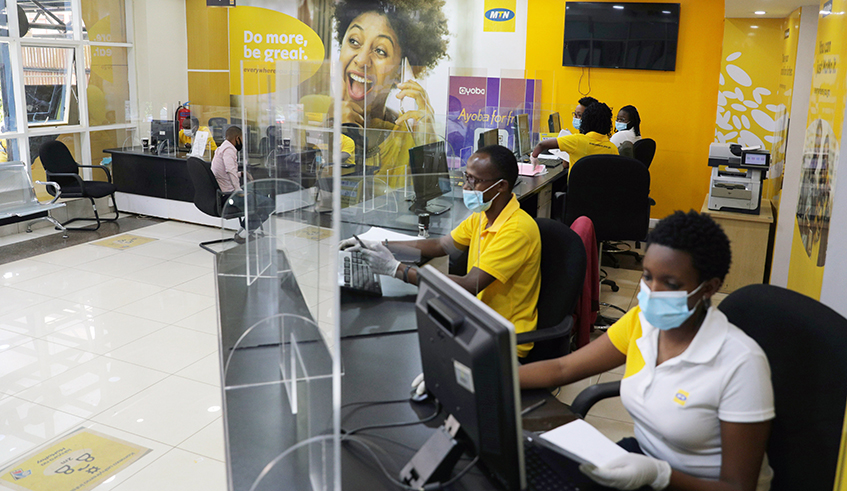  MTN staff during their daily activities at the headquarters in Kigali. / Olivier Mugwiza.