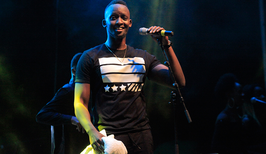 The United States based singer Medard Ngabo aka Meddy during his performance in Rwanda. / Sam Ngendahimana.