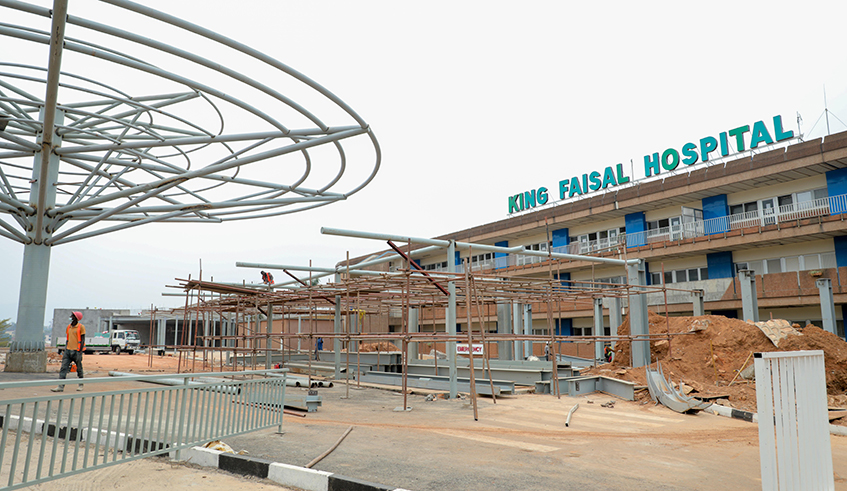 Construction works underway at King Faisal Hospital. Completion of the first phase of the hospital upgrade has been pushed to end of 2020. / Photo: Dan Nsengiyumva.   