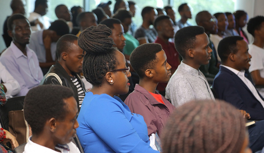 Rwandan youth during a past event. Young people are urged to build a good, peaceful and inclusive society. / File photo