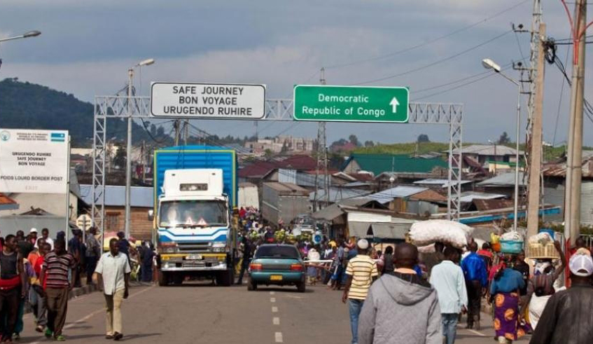 Rwanda-DR Congo border. Rwanda is the largest exporter of textiles from the region to the DR Congo. / File.
