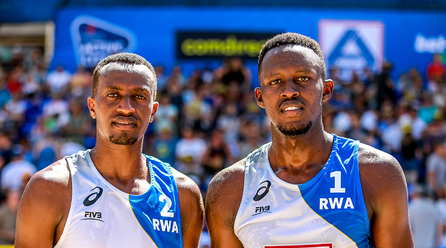 Patrick Kavalo Patrick (R) is also a three-time beach volleyball national champion and, along with teammate Olivier Ntagengwa, represented the country and continent at the 2019 world championships. 